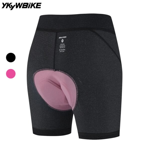 YKYWBIKE Ropa interior de ciclismo para mujer, pantalones cortos con relleno 3D, ropa interior ligera y transpirable para bicicleta, pantalones cortos para bicicleta de montaña MTB