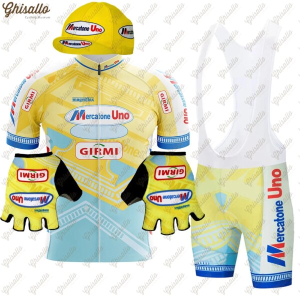 Conjunto de Jersey de ciclismo para equipo de triatlón Retro amarillo para hombre, equipo de bicicleta de carretera, camiseta de ciclismo, pantalones cortos de secado rápido, ropa de bicicleta