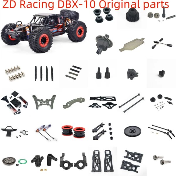 ZD Racing DBX-10 DBX10 RC Modelo Piezas de automóvil Amortiguador Diferencial Brazo oscilante Barra de acoplamiento Eje de transmisión Copa Motor Caja de engranajes Etc1