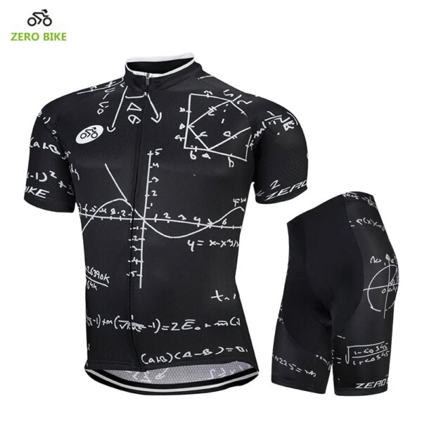 ZERO BIKE-Conjunto de Jersey de Ciclismo para hombre, pantalón corto de bicicleta, Jersey negro, pantalones cortos de Ciclismo acolchados de Gel 4D, M-XXL