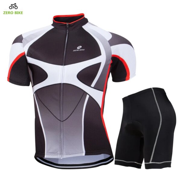 ZERO BIKE Nuevo Jersey de Ciclismo para Hombre + Pantalones Cortos Ropa de Bicicleta de Secado rápido Pantalones Acolchados de Gel 3D + Camisa M-XXL