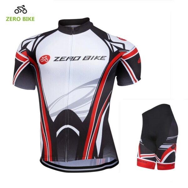 ZERO BIKE camisetas de ciclismo de verano de manga corta + pantalones cortos para bicicleta de carreras ropa de secado rápido 100% poliéster para hombres