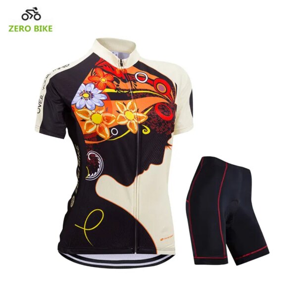 ZEROBIKE MTB bicicleta de secado rápido transpirable manga corta Jersey camisa pantalones cortos para mujer ropa de ciclismo ropa ciclismo