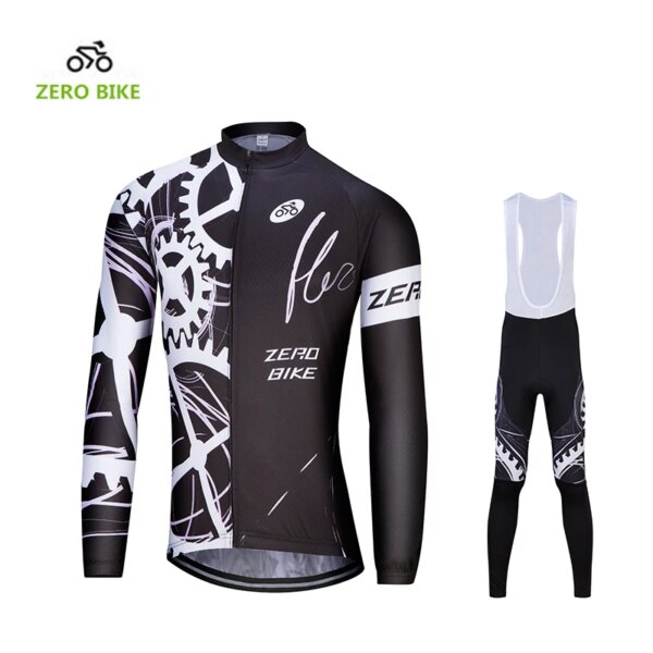 ZEROBIKE-Camiseta de ciclismo para hombre, pantalones con pechera, transpirables, para deportes al aire libre, ropa de bicicleta de manga larga, pantalones M-XXL