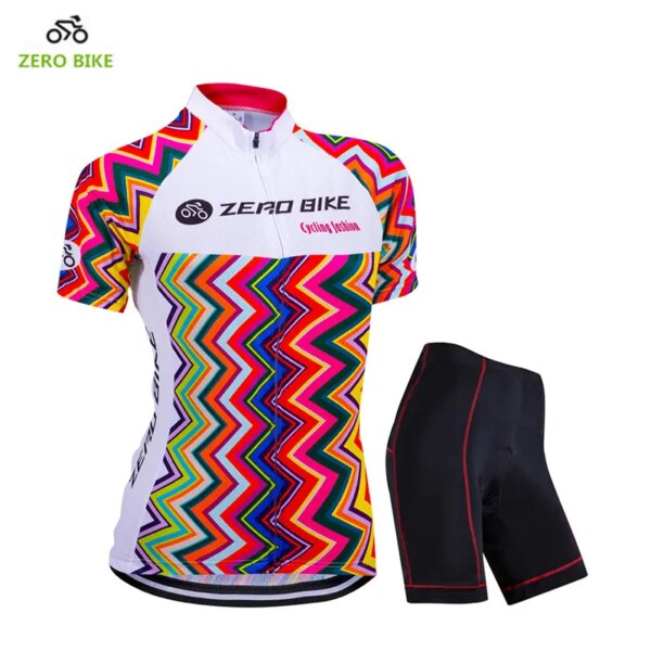 ZEROBIKE-ropa para deportes al aire libre para mujer, camiseta de ciclismo transpirable, pantalones cortos acolchados de Gel 3D, talla estadounidense, motocross