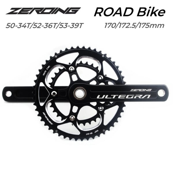 Manivela de bicicleta de carretera ZEROING ULTEGRA GXP, plato doble 50-34/52-36/53-39T con soporte inferior 170/172, 5/175mm para Shimano