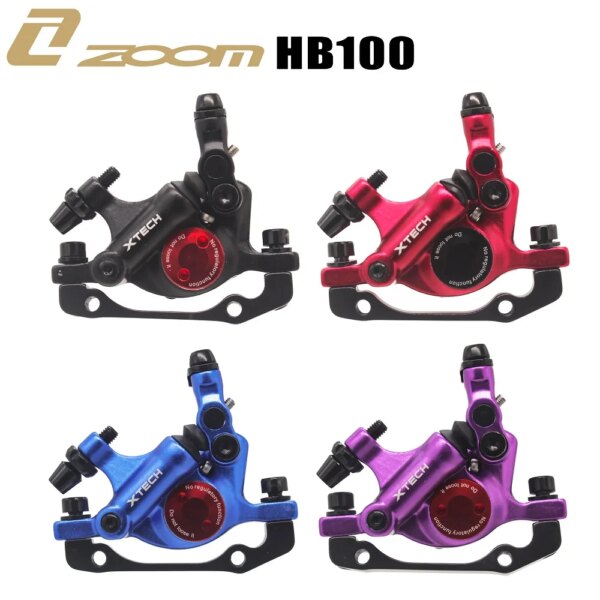 ZOOM XTECH HB100 pinzas de freno de disco hidráulico freno delantero y trasero negro rojo para juego de frenos de bicicleta MTB