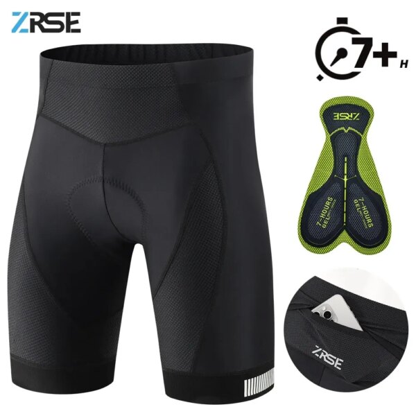 ZRSE-pantalones cortos de ciclismo para hombre, ropa transpirable para bicicleta de montaña, mallas para descenso, ropa acolchada de Gel, Enduro, 7 horas