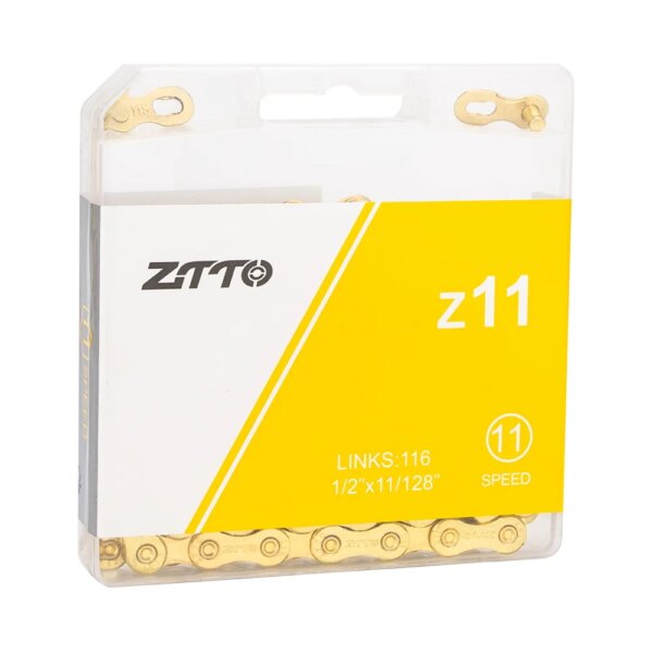 ZTTO 11 cadena para bicicleta de velocidades 116 eslabones aceite dorado resbaladizo hueco peso ligero duradero MTB Road 11 S 11 v corriente de bicicleta 11 velocidades