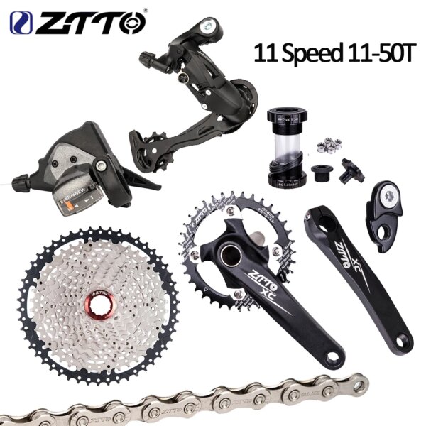 ZTTO-platos y bielas para bicicleta de montaña 11S, desviador de cambio de 11v, grupo de 11 velocidades, rueda de cadena 104BCD, piezas de bicicleta de montaña