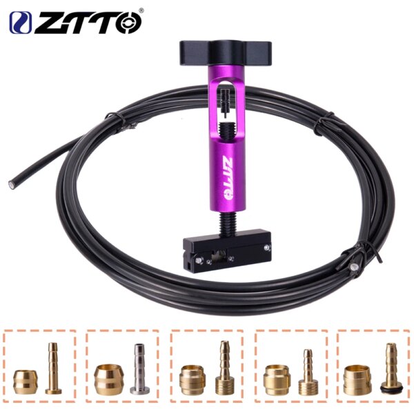 ZTTO-Conector de manguera de freno de disco hidráulico para bicicleta de montaña, juego de oliva y cortador de Cable de bicicleta, herramienta de instalación de aguja de aceite, 2,5 m