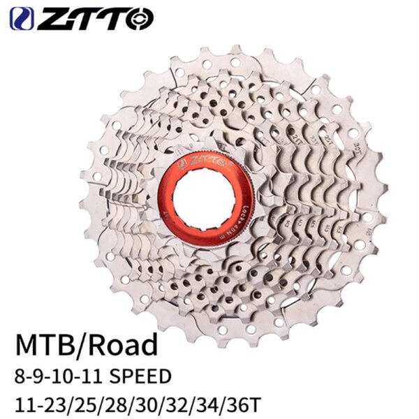 ZTTO MTB bicicleta de carretera 8/9/10/11/12 Cassette de velocidad 11v 25T/28T/30T/32T/34T/36T piñón K7 10v rueda libre de bicicleta