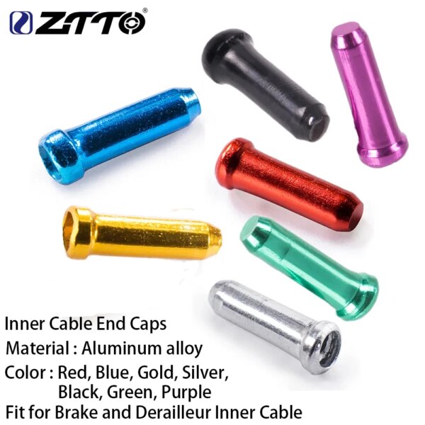 ZTTO-palanca de cambios de freno para bicicleta de montaña, desviador de Cable interno, tapas de extremo de Cable interno para ciclismo, puntas de Cable de bicicleta, tapa de extremo de Cable