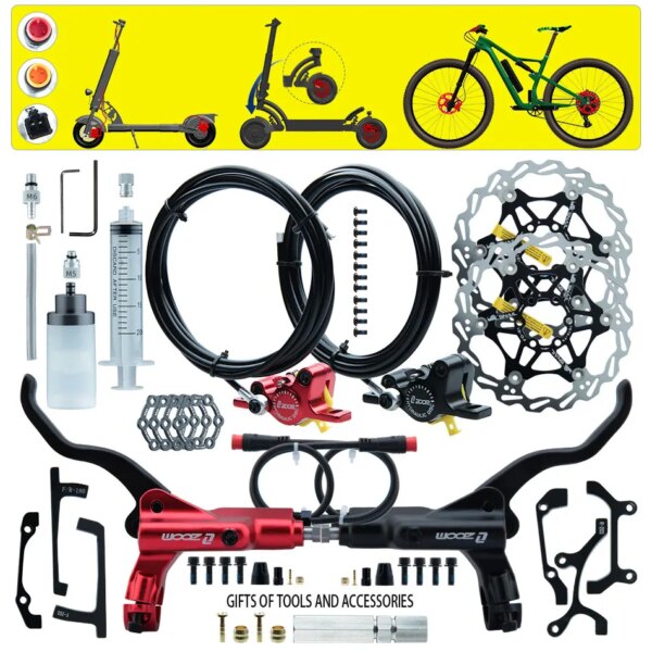 Zoom 875E disco de pinza izquierda bicicleta eléctrica Scooter Rotor 203 apagado 2 pines 3p Sm2a frenos hidráulicos 180 230cm tubo de aceite 160 disco