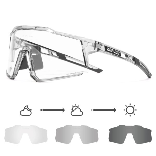 Kapvoe, gafas fotocromáticas para ciclismo, gafas para hombre, gafas para deportes de ciclismo, gafas de sol para ciclismo, gafas para bicicleta de montaña al aire libre