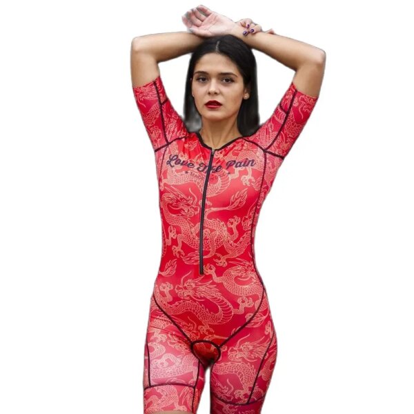 Love the Pain-traje de baño de manga corta para ciclismo para mujer, traje de baño personalizado para triatlón, mono, ropa de ciclismo