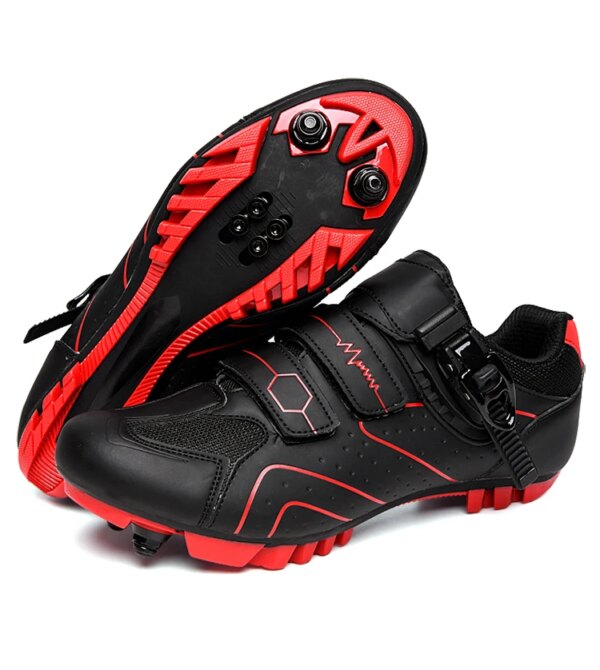 Zapatos de ciclismo de calidad profesional, calzado antideslizante para exteriores, calzado atlético para andar en bicicleta, cómodos zapatos con cierre para bicicleta de montaña