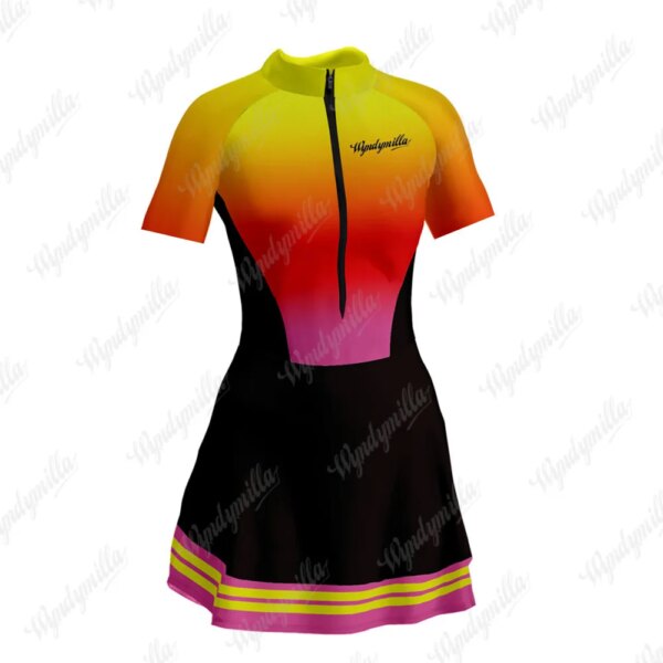 Sexy Vestidinho triatlón bicicleta Vestidinho femenino limitado pequeño vestido Saia Mtb Ciclismo falda Skinsuit Ciclismo falda siamesa