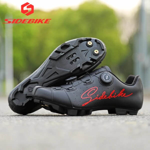 Zapatos sidebike mtb para hombre, zapatos para bicicleta de montaña, zapatillas para ciclismo, zapatillas profesionales con autosujeción, transpirables, 630 g/par, alta calidad