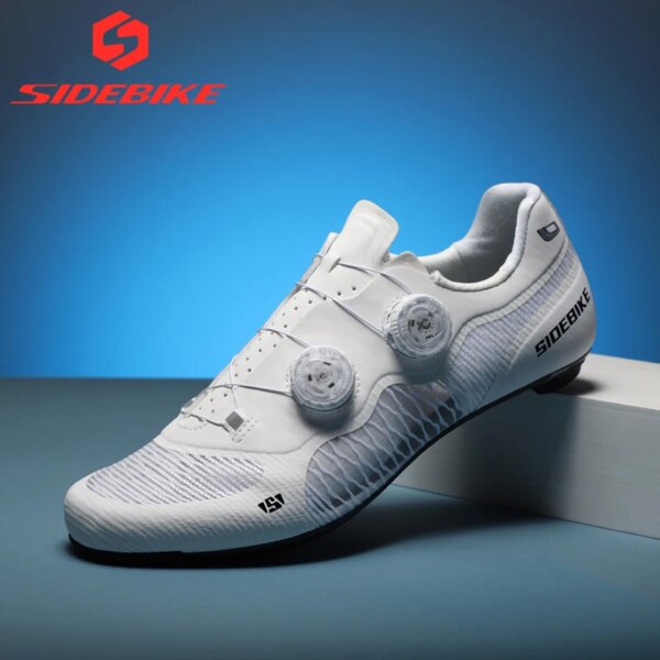 Sidebike ultraligero 14 niveles de dureza zapatos de fibra de carbono bicicleta de carretera tacos autoblocantes profesionales zapatos de ciclismo transpirables