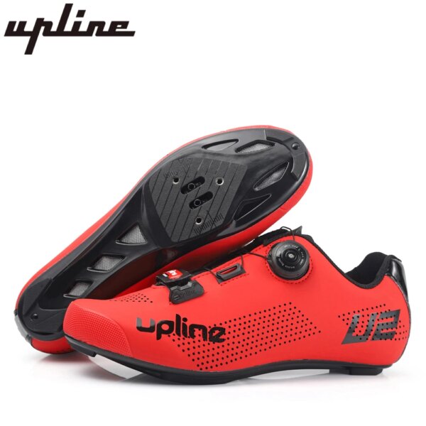 Zapatos de ciclismo upline para hombre, zapatos profesionales para bicicleta de carretera, zapatillas de ciclismo, suela de fibra de vidrio ultraligera, cómoda y transpirable