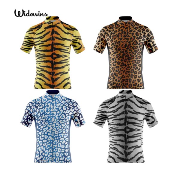 Widewins Pro equipo tigre ciclismo Jersey de manga corta para hombre camiseta de bicicleta MTB verano carreras deporte bicicleta maillot ciclismo