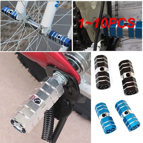 1 ~ 10 Uds. 1 par de clavijas de pie para bicicleta de montaña BMX MTB, clavijas de pedales de eje trasero de aleación de aluminio, pedales antideslizantes para bicicleta, reposapiés de eje