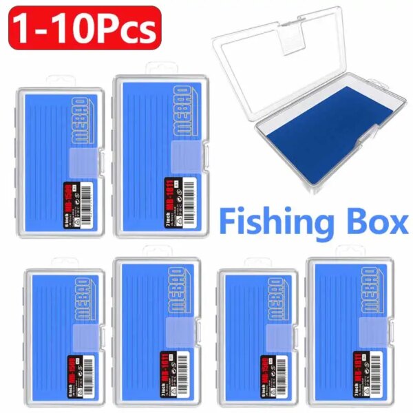 Caja de pesca de espuma EVA delgada de gran capacidad, caja de aparejos de pesca con tapa transparente, accesorio de pesca, almacenamiento de cajas de anzuelos, 1-10 Uds.