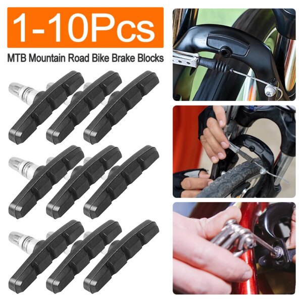 1-10 Uds. Bloques de Freno de bicicleta de montaña MTB de goma práctica ligera bicicleta V-brake zapatos almohadillas accesorios de ciclismo de carretera