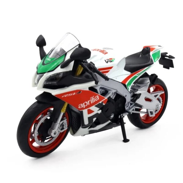 Modelo de motocicleta de aleación Aprilia RSV4 1/12, juguete fundido a presión con amortiguadores, modelo de motocicleta, colección de juguetes para niños, regalos, decoración