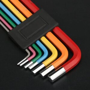 Juego de llaves hexagonales para bicicleta de montaña, Kit de herramientas de reparación de bicicletas de carretera, llave hexagonal colorida con apertura de bola plana, 1,5/2/2,5/3/4/5/6mm