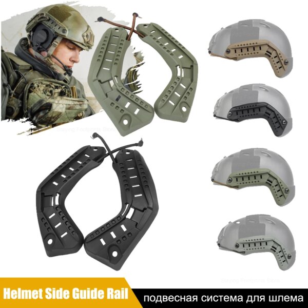 Rieles de guía laterales para casco, adaptador de riel de guía de arco profesional, equipo militar para casco rápido, accesorios de caza, 1 par