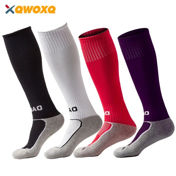 1 par de calcetines deportivos de fútbol para niños, calcetines de tubo hasta la rodilla, calcetines de fútbol con presión inferior de toalla para niños pequeños de 3 a 13 años/niños grandes