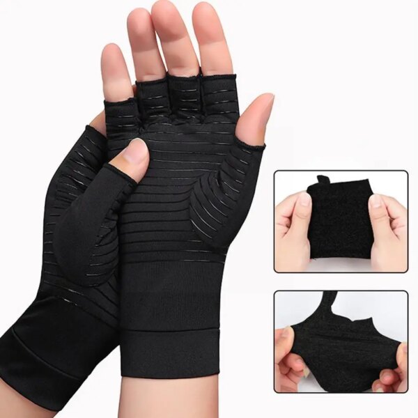 Guantes antideslizantes para deportes, conducción al aire libre, pesca, ciclismo, terapia de presión, articulación, alivio de Fitness, guantes para artritis, J8X4, 1 par