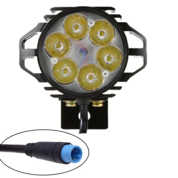 1 unidad de luces delanteras para bicicleta eléctrica AL6061, color negro, para batería de 36V y 48V, faro delantero funcional, piezas para bicicletas eléctricas