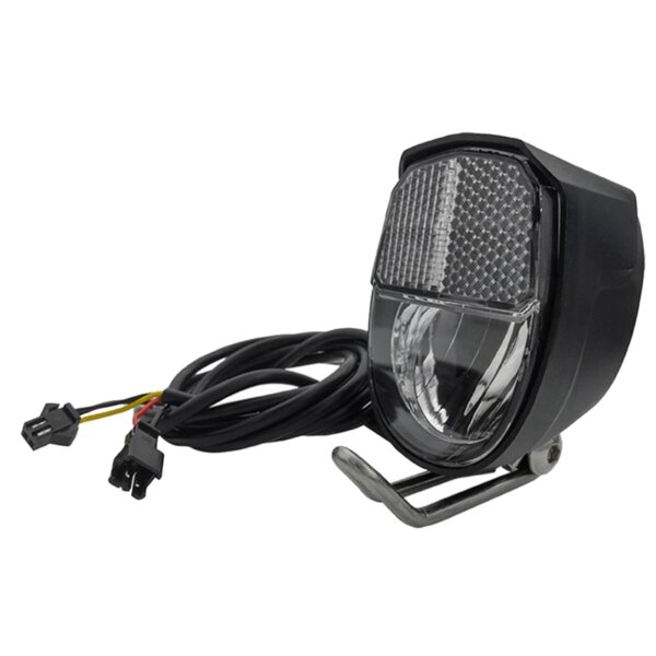 1 pieza bicicleta eléctrica 6V-80V LED 2W 70LUX luz delantera impermeable bicicleta eléctrica E-Bike faro negro