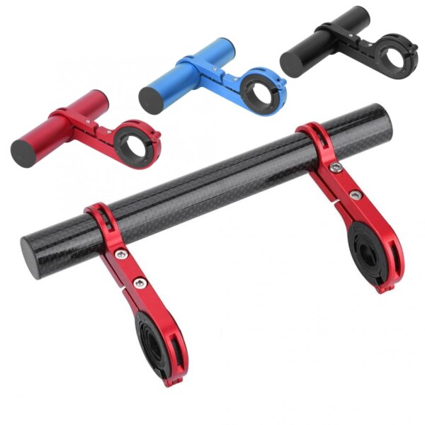 Tubo de carbono de 10/20CM para manillar de bicicleta, soporte extensor para bicicleta de montaña, soporte para faro delantero, lámpara, soporte para linterna