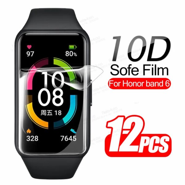 Película suave de TPU 10D 12PSC para Huawei Honor Band 6, Protector de pantalla en Honor Band6, películas protectoras curvadas completas, no vidrio templado