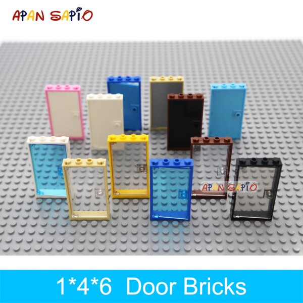 Bloques de construcción DIY para niños, 10 Uds., ladrillos de puerta gruesa, 1x4x6, creativo educativo, Compatible con juguetes de plástico 60596 60616