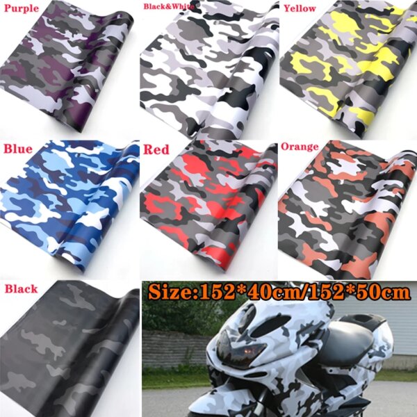 152*40 cm/152*50 cm Universal moda Cool camuflaje envoltura película coche/motocicleta cambio de Color película pegatina