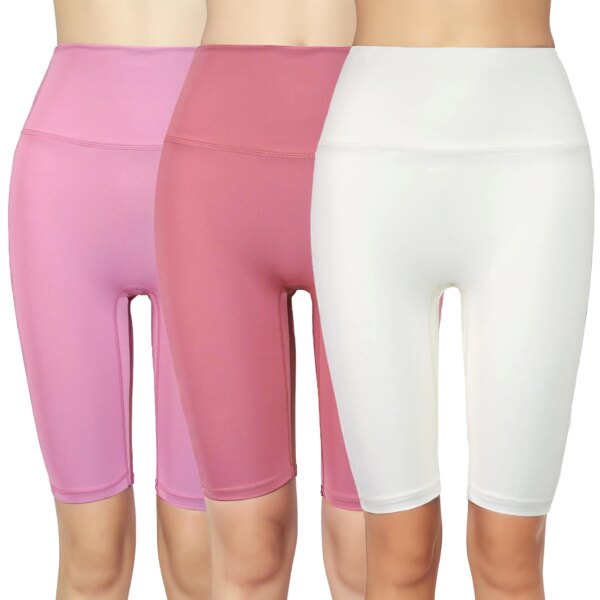 Pantalones cortos de Fitness para mujer, pantalones cortos ajustados para ciclismo, pantalones cortos de Yoga, pantalones deportivos transpirables con paquete de cintura alta, pantalones cortos sin líneas incómodas