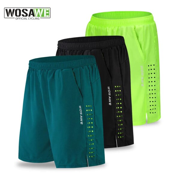 WOSAWE, pantalones cortos de ciclismo de verano para hombre, pantalones acolchados de Gel, pantalones cortos para bicicleta de montaña y descenso, pantalones cortos sueltos para correr, montar en carretera, pantalones cortos para bicicleta MTB