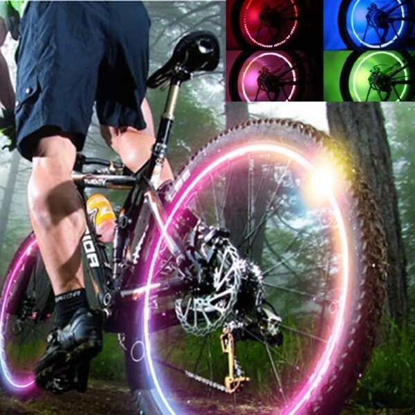 2 uds LED tapas de vástago de válvula de neumático luz de neón accesorios de automóvil para bicicleta coche Auto