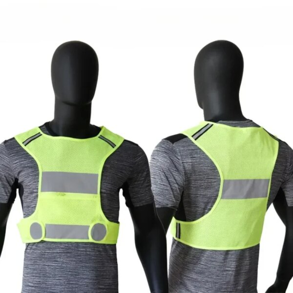 Ropa deportiva de alta visibilidad, chaleco reflectante transpirable para correr y ciclismo, chaleco reflectante para exteriores con bolsillos con cremallera, voluntario