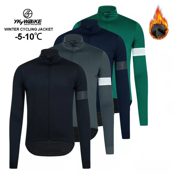 Ykywbike-Chaqueta de ciclismo de invierno, abrigo polar cálido para exteriores, chaqueta térmica para bicicleta de montaña, Jersey, cortavientos resistente a la intemperie