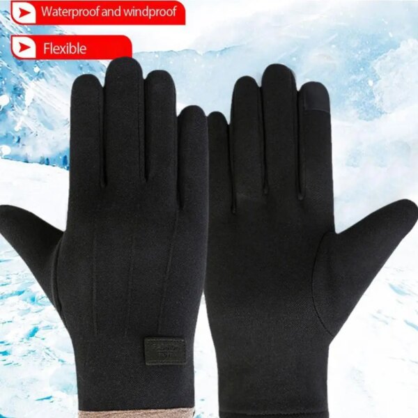 Guantes de invierno con pantalla táctil para mujer y hombre, guantes térmicos cálidos, finos, de Cachemira, lisos, simples, para ciclismo, a prueba de viento, Glov H7O0