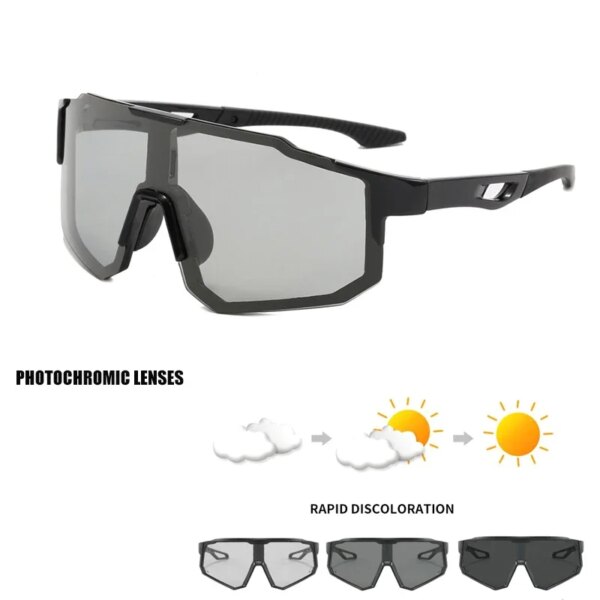 Gafas de ciclismo sin montura lentes polarizadas fotocromáticas gafas para correr gafas de sol deportivas para bicicleta gafas de ciclismo de carretera masculinas