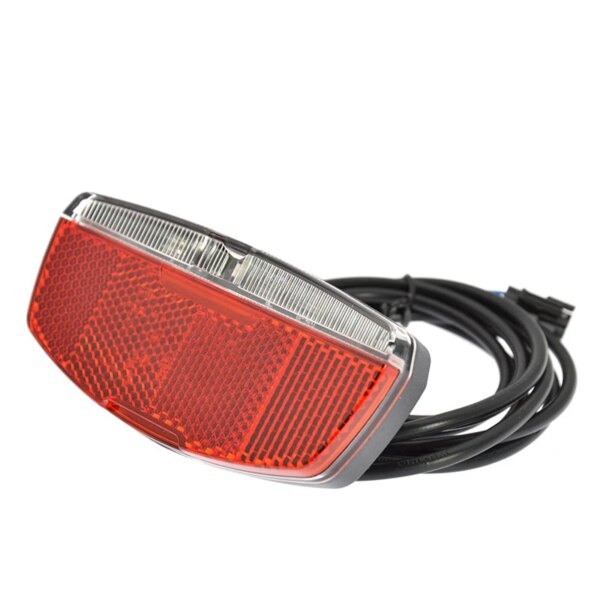 Luz trasera para bicicleta eléctrica, luz LED de entrada de 6V-48V con Reflector de plástico y Metal, 1 Uds.