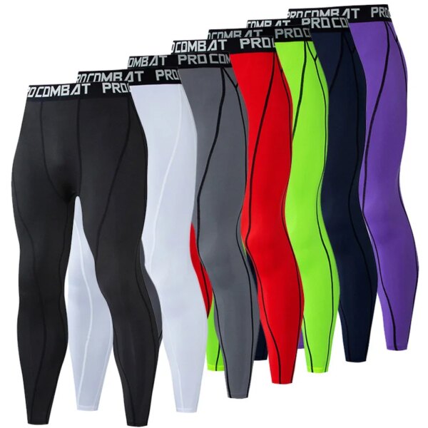 1 Uds. Nuevos pantalones de compresión, mallas para hombre, pantalones deportivos para correr, pantalones secos rápidos, pantalones de entrenamiento para Fitness, ropa de entrenamiento para hombre