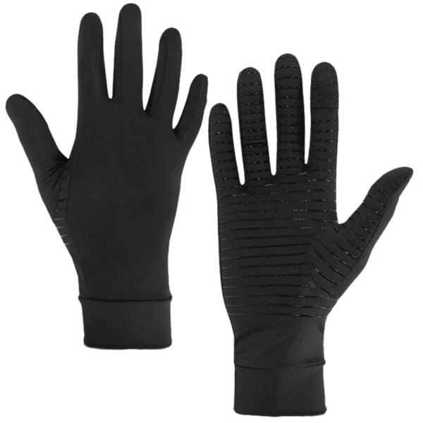1 par de guantes de compresión para artritis, guantes antiartritis Unisex sin costuras, puntas para pantalla táctil, transpirables para terapia carpiana